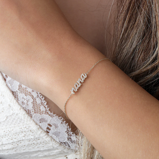 Script Diamond Name Bracelet